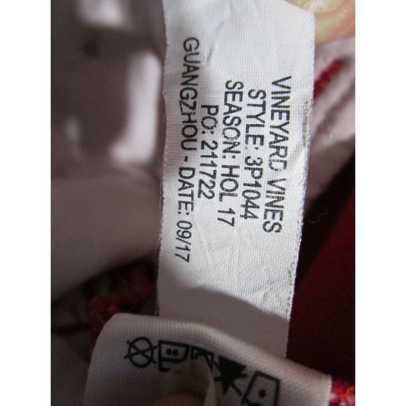 Vineyard Vines Candy Cane Strip Whale Embroidered Red Holiday Pants Boys 12 GUC - Picture 11 of 16